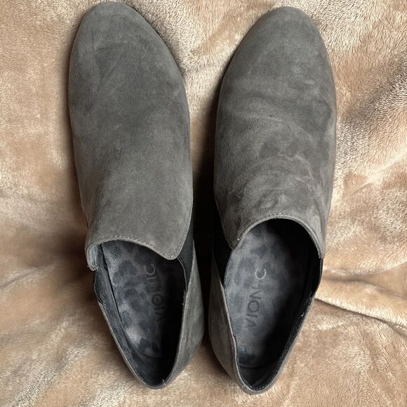 Vionic Elevated Stanton Suede Orthotic Wedge Boot Slate Grey Women's US 8 Nice - Picture 6 of 8